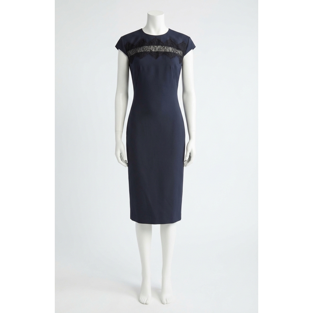 NEW ALEXANDER MCQUEEN day wool mohair dress in navy